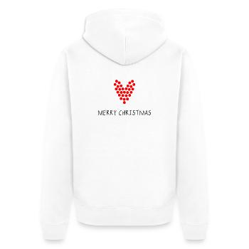 CHRISTMAS. MERRY CHRISTMAS. MERRY CHRISTMAS. NEW YEAR’S DAY - Unisex Premium Organic Zip Hoodie - white - Back - Thijin (182cm)