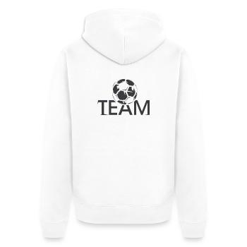 team soccer club team logo icon ball - Unisex Premium Organic Zip Hoodie - white - Back - Thijin (182cm)