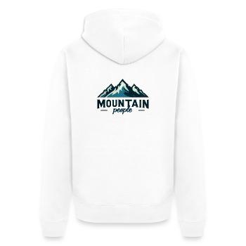 Mountain people - Unisex Premium Organic Zip Hoodie - white - Back - Thijin (182cm)
