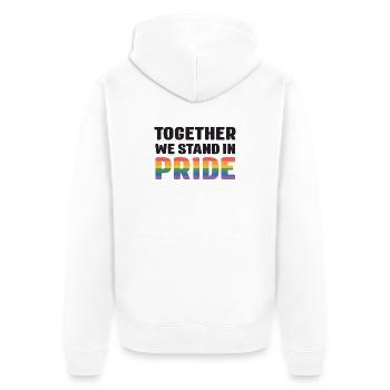 LGBT Pride Month - Together We Stand in Pride - Unisex Premium Organic Zip Hoodie - white - Back - Thijin (182cm)