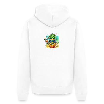 Soleil ananas motif de plage - Veste à capuche bio Premium Unisexe - blanc - Dos - Thijin (182cm)