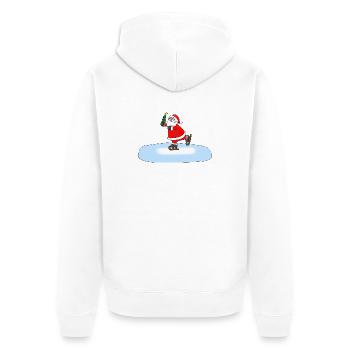 Père Noël patinant - Veste à capuche bio Premium Unisexe - blanc - Dos - Thijin (182cm)
