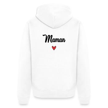 BONNE FÊTE. COEUR. BONNE FÊTE MAMAN. MAMAN - Veste à capuche bio Premium Unisexe - blanc - Dos - Thijin (182cm)