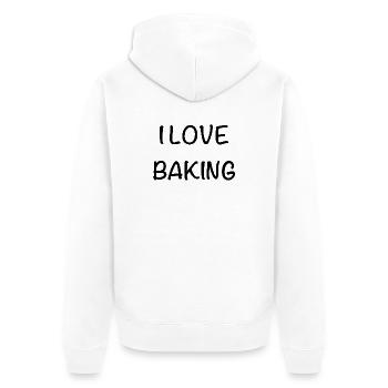 I love baking - Unisex Premium Bio Zip Hoodie - Weiß - Hinten - Thijin (182cm)