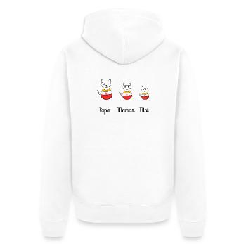 anniversaire. anniversaire décennie. humour. drôle - Veste à capuche bio Premium Unisexe - blanc - Dos - Thijin (182cm)