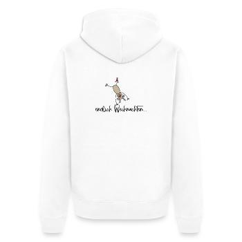 Lustige Weihnachten - Unisex Premium Bio Zip Hoodie - Weiß - Hinten - Thijin (182cm)