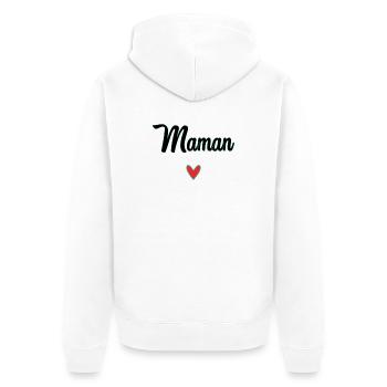 MOM. MOTHER'S DAY. HEART. FEAST. HAPPY BIRTHDAY - Unisex Premium Organic Zip Hoodie - white - Back - Thijin (182cm)