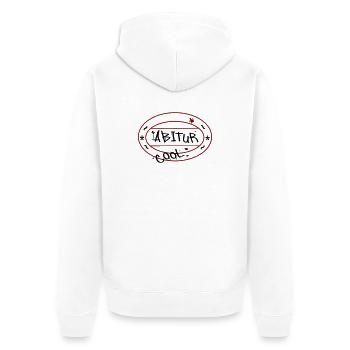 Abitur Matura Schule - Unisex Premium Bio Zip Hoodie - Weiß - Hinten - Thijin (182cm)