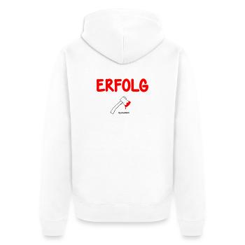 Erfolg Symbolbild - Unisex Premium Bio Zip Hoodie - Weiß - Hinten - Thijin (182cm)
