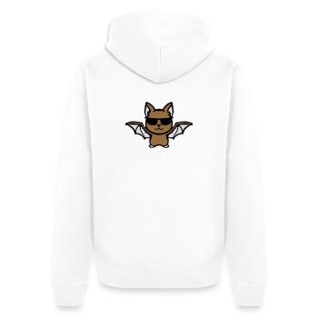 Cute Bat Sunglasses Cool Halloween Funny - Unisex Premium Organic Zip Hoodie - white - Back - Thijin (182cm)