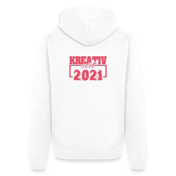 2021 - Unisex Premium Bio Zip Hoodie - Weiß - Hinten - Thijin (182cm)