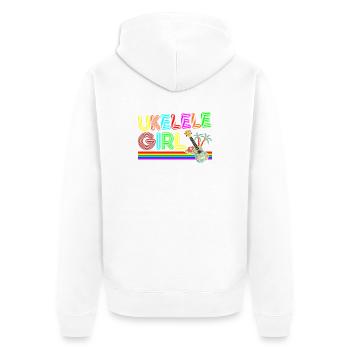 Hawaiian Ukulele Uke Retro 70s - Unisex Premium Bio Zip Hoodie - Weiß - Hinten - Thijin (182cm)