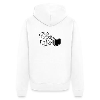 Dog Dog Chill Mode Chips Food TV TV - Unisex Premium Organic Zip Hoodie - white - Back - Thijin (182cm)