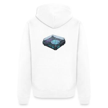 Platine tournante futuriste Cool Modern Design - Veste à capuche bio Premium Unisexe - blanc - Dos - Thijin (182cm)