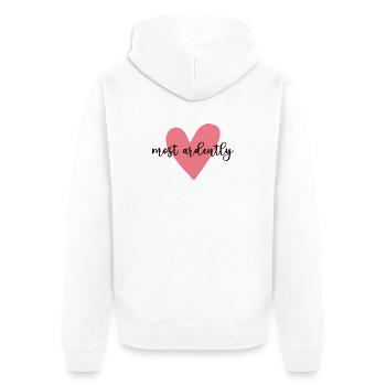 Stolz und Vorurteil Mr. Darcy – Mit größter Leidenschaft V - Unisex Premium Bio Zip Hoodie - Weiß - Hinten - Thijin (182cm)