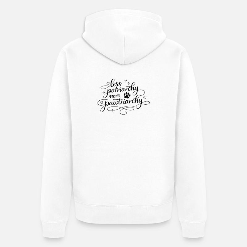 less patriarchy, more pawtriarchy - Unisex Premium Bio Zip Hoodie - Weiß