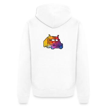 Colorful truck - Unisex Premium Organic Zip Hoodie - white - Back - Thijin (182cm)