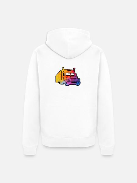 Bunter Lkw - Unisex Premium Bio Zip Hoodie - Weiß