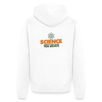 La science avant la croyance - Veste à capuche bio Premium Unisexe - blanc - Dos - Thijin (182cm)