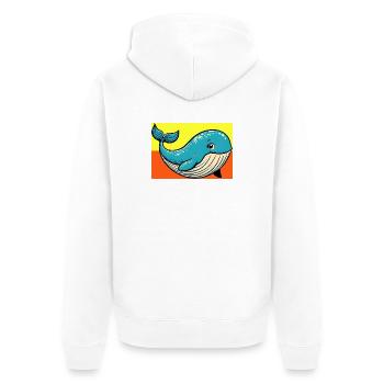 Wal - Unisex Premium Bio Zip Hoodie - Weiß - Hinten - Thijin (182cm)