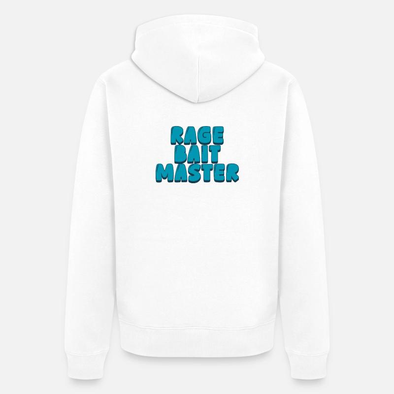 Maître de la rage bait - Veste à capuche bio Premium Unisexe - blanc