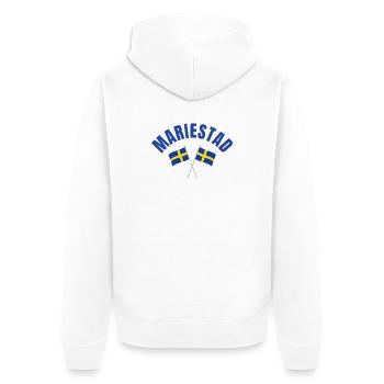 Mariestad a traversé les drapeaux suédois - Veste à capuche bio Premium Unisexe - blanc - Dos - Thijin (182cm)