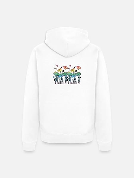 Fleur - Veste à capuche bio Premium Unisexe - blanc