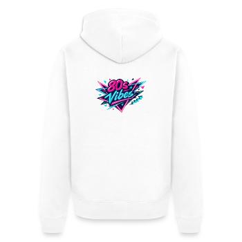 80s Disco 1980s Party 80s - Unisex Premium Organic Zip Hoodie - white - Back - Thijin (182cm)