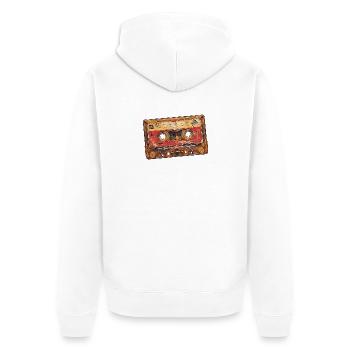 Cassette rétro vintage - Veste à capuche bio Premium Unisexe - blanc - Dos - Thijin (182cm)
