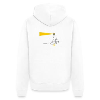 lighthouse - Unisex Premium Organic Zip Hoodie - white - Back - Thijin (182cm)