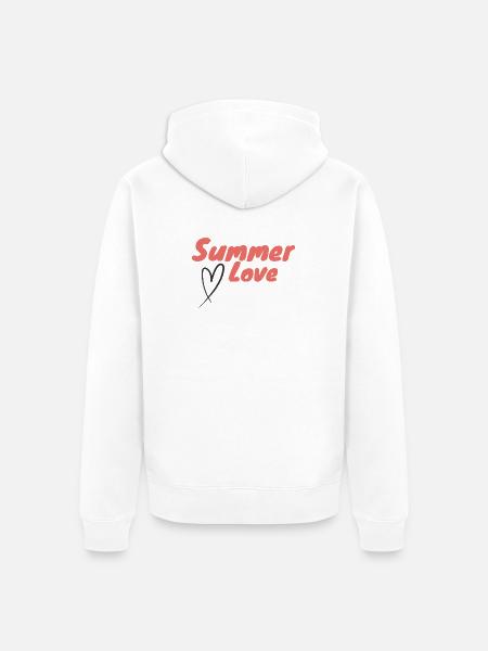 Sommerliebe Drehbuch Herz Positive Sommerenergie - Unisex Premium Bio Zip Hoodie - Weiß