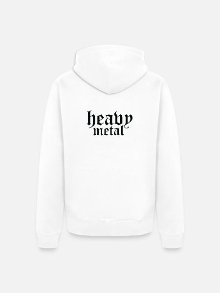 Heavy Metal Gothic Script - Unisex Premium Organic Zip Hoodie - white