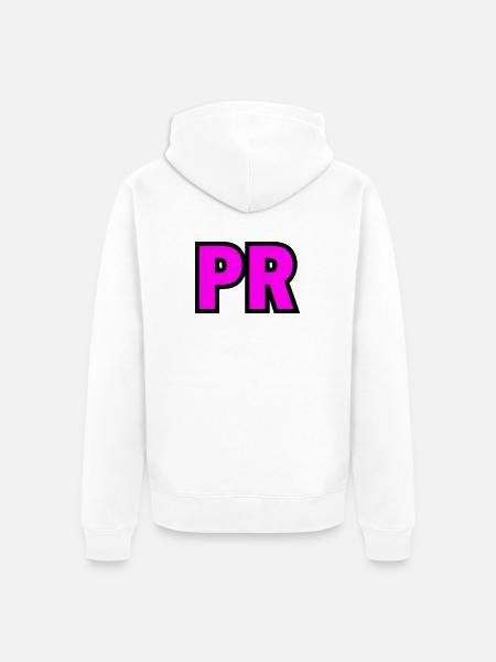 PR Initialen Block Logo - Unisex Premium Bio Zip Hoodie - Weiß