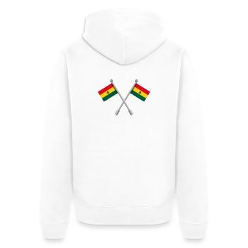 Ghanaische Flagge - Unisex Premium Bio Zip Hoodie - Weiß - Hinten - Thijin (182cm)