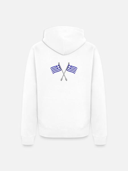 Griechische Flagge - Unisex Premium Bio Zip Hoodie - Weiß