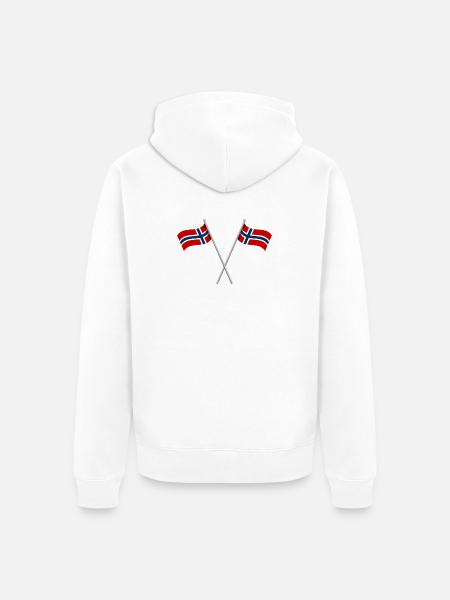 Norwegische Flagge - Unisex Premium Bio Zip Hoodie - Weiß