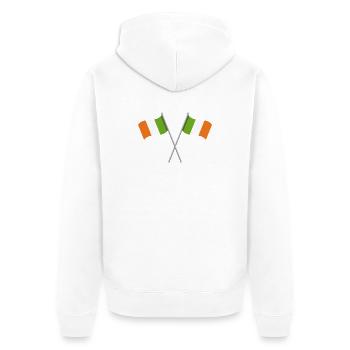 Irische Flagge - Unisex Premium Bio Zip Hoodie - Weiß - Hinten - Thijin (182cm)