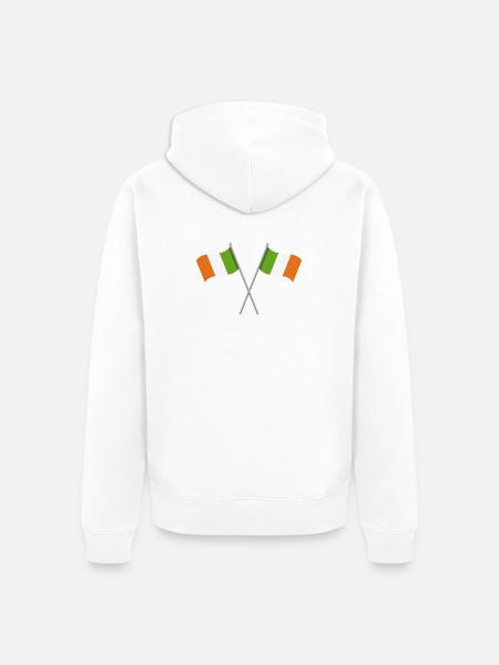 Irische Flagge - Unisex Premium Bio Zip Hoodie - Weiß
