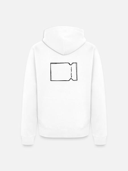 Ticket handgezeichnet - Unisex Premium Bio Zip Hoodie - Weiß