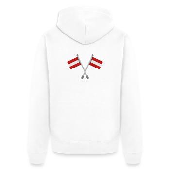 Österreichische Flagge - Unisex Premium Bio Zip Hoodie - Weiß - Hinten - Thijin (182cm)
