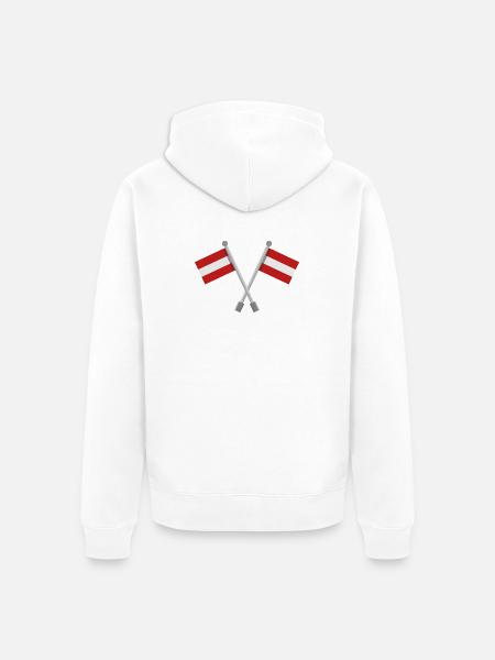 Österreichische Flagge - Unisex Premium Bio Zip Hoodie - Weiß