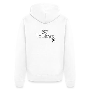  Lustiger Tee, Geschenkidee für Lehrer, Teebeutel, - Unisex Premium Bio Zip Hoodie - Weiß - Hinten - Thijin (182cm)