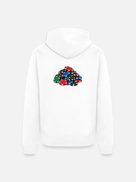 Pokerchips Pyramide Motiv - Unisex Premium Bio Zip Hoodie - Weiß