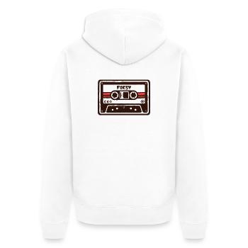 Retro C60 Kassetten-Comic-Kunst - Unisex Premium Bio Zip Hoodie - Weiß - Hinten - Thijin (182cm)