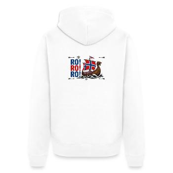  Norwegen Wikinger Langschiff RO RO RO Nordische - Unisex Premium Bio Zip Hoodie - Weiß - Hinten - Thijin (182cm)