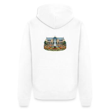 Flora Köln Aquarell - Unisex Premium Bio Zip Hoodie - Weiß - Hinten - Thijin (182cm)