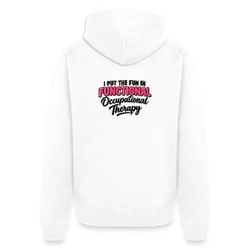 Ergotherapie, Ergotherapie, OTA, Therapeutenassistent, Assistent - Unisex Premium Bio Zip Hoodie - Weiß - Hinten - Thijin (182cm)