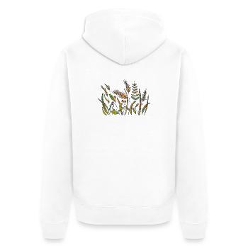 Gras - Unisex Premium Bio Zip Hoodie - Weiß - Hinten - Thijin (182cm)