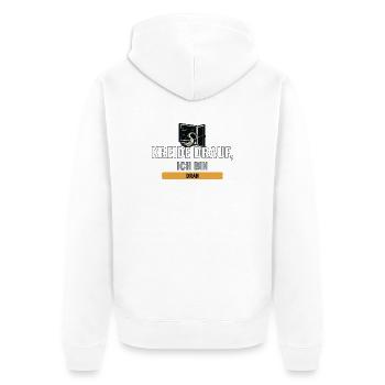 Erste eigene Klasse, Kreide und Schulstart - Unisex Premium Bio Zip Hoodie - Weiß - Hinten - Thijin (182cm)