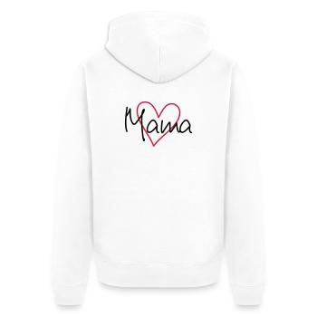 Mama Herz Geschenk Liebe Muttertag - Unisex Premium Bio Zip Hoodie - Weiß - Hinten - Thijin (182cm)